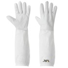 Beekeeping Gloves Goatskin Leather  Canvas Long Sleeves With Elastic Cuff  Med