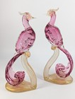 Vintage Pair Of Alfredo Barbini Mid-century Birds Of Paradise