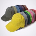 Dyed Washed Cotton New Plain Polo Style Baseball Ball Cap Hat Dad 2 Two Tone