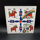 Vintage Lot Berggren Dala Horse Tile Trivet   Nos Paper Napkins Scandinavian
