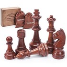 Wooden Chess Pieces Large 4 5   King Set Of 32 Luxury Staunton Wood Chessmen