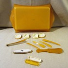 Partial Vintage Celluloid Ivory Art Deco Vanity Set