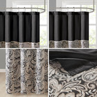 - Mp70-845 Aubrey Shower Curtain Paisley Jacquard Pieced Microfiber Faux Silk   