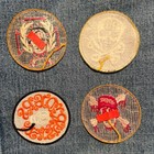 1970s 1980s Vintage Round Biker Motorcycle Patches Set Of 4 Skulls Iron On