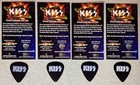     rarer Set 4 Official Kiss Cards   White On Black Icon Guitar Picks-   99 Ship 
