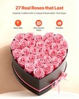 Vevor Forever Flowers 27 Preserved Roses Heart Box Eternal Bouquet Pink