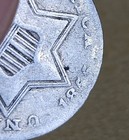 1855 Three Cent Silver Trime 3cs Fine F Almost Very Fine Vf Cleaned Key Date 