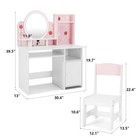 Pink Girl Vanity Desk Chair Set Kids Makeup Dressing Table W led Lights mirror