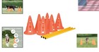 Complete Dog Agility Hurdle Set - 6 Cones  3 Adjustable Rods  Training Tips