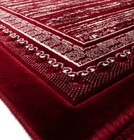 Modefa Lux Plush Geometric Velvet Janamaz Turkish Islamic Prayer Rug - Red