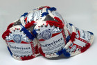 Vintage Budweiser Beer Can Crochet Hat Cap  Red  White   Blue  7 