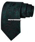 Barry wang Paisley Tie For Men Silk Woven Necktie And Tie Clip Set Wedding Party