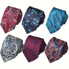 Men s Tie 3 15  Width 57 1  Length - Set Of 6 Classic Jacquard Neckties