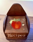 Vintage Wooden Recipe Box Hand Painted Apple Farmhouse Rustic Kitchen Storage