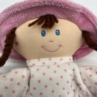 Toys R Us Plush Pink Baby   s First Baby Doll Lovey 12    Brown Hair Blue Eyes 2012