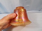Marigold Carnival Glass Lamp Shade W  Star Design - Imperial   