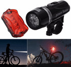 Waterproof 5 Led Lamp Bicycle Bike Front Head Light rear Safety Flashlight 1 Set