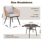 Gray Rattan 5pc Outdoor Dining Set Table   4 Chairs For Patio Garden