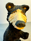 Hand Carved Wooden Bear Folk Art Standing Black Bear Sculpture 8 