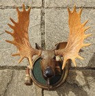 Vintage Plastic Moose Head Mount Faux Taxidermy Wall Display Deer Decor Antlers