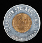 Texas Coin Exchange Dallas Good Luck Token 1957 D Lincoln Wheat Cent Penny