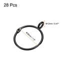 28pcs Openable Curtain Rings Metal Ring 1 2 Inch Black
