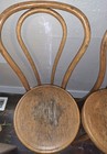 Antique Set Thonet Solid Wood Wooden Bentwood Bistro Dining  Chairs Maker Mark