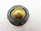 X-large Vintage Button ornate Metal W Domed Center mixed Metals   1-3 4     f11 