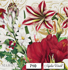  710  Two Individual Paper Luncheon Decoupage Napkins - Christmas Flowers Lily