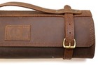 Yoshihiro Genuine Natural Leather Knife Culinary Roll Storage Bag Case  brown 