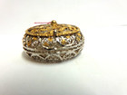 Vintage 800 Silver Filigree Pill Box Hinged Top Sz 1 50 In Lg Wgt 9 5 Grams Oval