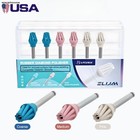 6pc Dental 3-step Spiral Diamond Polishing Discs 14mm Ra Shank Helicoid Wheel