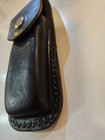 Vintage  Leather Knife Belt  Sheath black  For 5  Folding Knife Made In Usa