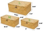 Yesland Shelf Baskets With Lid Set Of 3  Handwoven Seagrass Storage Bins Box