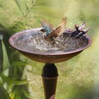 27 5      h Cast Iron Pedestal Bird Bath   metal Bird Bath For Outdoor   vintage Meta   