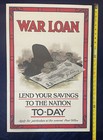 Rare Original British Wwi Poster War Loan  Lend Your Savings To The Nation Today