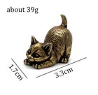 Brass Cute Cat Animal Statue Small Sculpture Tabletop Figurine Home Decor Gifts