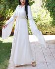 Embroidery White Palestine Dress Fashion Thobe Palestinian Handmade