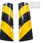 2pcs 3 3ft Rubber Speed Bump 2-channel Design With 25000 Lbs Capacity Heavy Duty