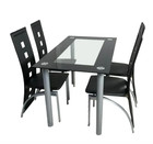 Juego De Comedor 4 Sillas Y Mesa Moderno Elegante Glass Top Kitchen Table New