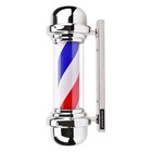 Rotating Barber Pole Light Fixture - Led Wall Mount  Red   Blue Classic Sign  22