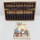 Lotus Flower Brand Vintage Chinese Wood Abacus 11 Rods Suanpan Manual With Box