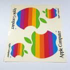 Vintage Apple Computer Rainbow Logo Sticker Sheet Retro Mac