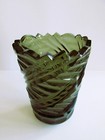 Vintage Art Deco Vase Czech bohemian 1930 s  Hand-cut Smoky Glass 7 1 Inch Tall