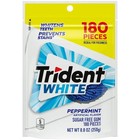 Trident White Sugar Free Gum  Peppermint  180 Count  packaging May Vary 