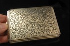 Antique Victorian 835 Mv Silver Engraved Floral Monogram  hak  Cigarette Case