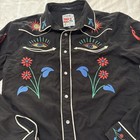 Roark Men s Tough As Nails Sz S Western Shirt Black Embroidered Pearl Snap Rw555