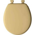 Round Enameled Wood Closed Front Toilet Seat Desert Gold Removes Easy Cleaning