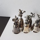 Disney Ne Collectors Society Silver Plated Pewter Figure Bells - Lot Of 11