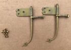 Outstanding Pair Vtg Brass Ball   Ball Flush Mount Semi Hand Made Rattail Hinges